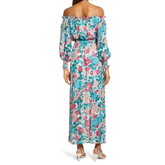 NEW Charles Henry Floral Off The Shoulder Chiffon Maxi Dress XS -Small - Picture 9 of 16